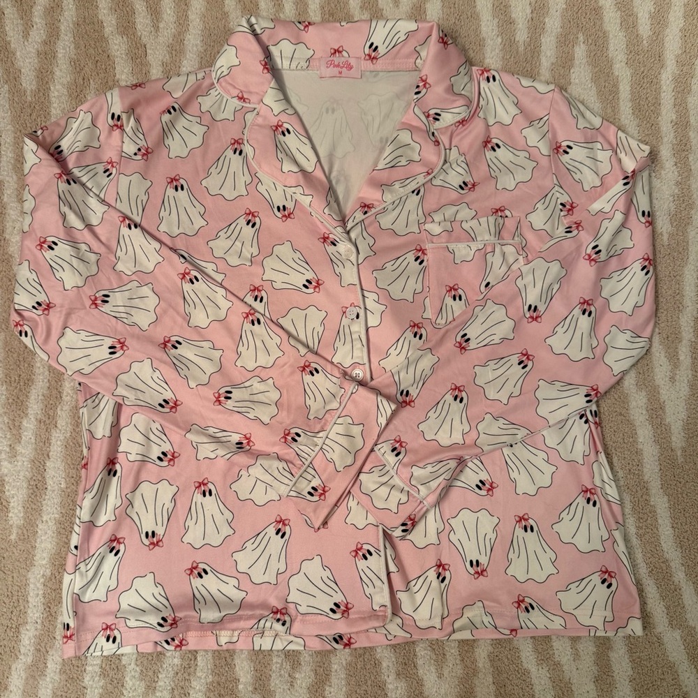 Pink Lily ‘Like a Ghoul’ Print PJ Top, size M